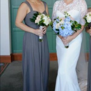 Jenny yoo chiffon dark grey bridesmaid dress